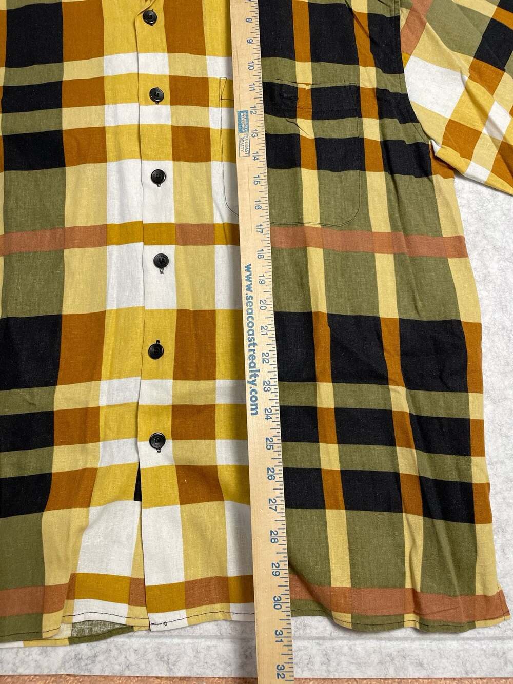 Trust Vintage Linen-Blend Plaid Short Sleeve Button-Down Shirt XXL - Picture 6 of 6